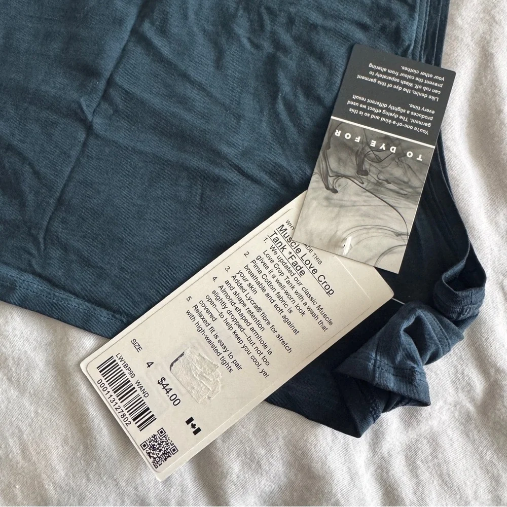 106 🆕 Lululemon Muscle Fade Love Crop Tank - Washed Night Driver - Picture 9 of 11